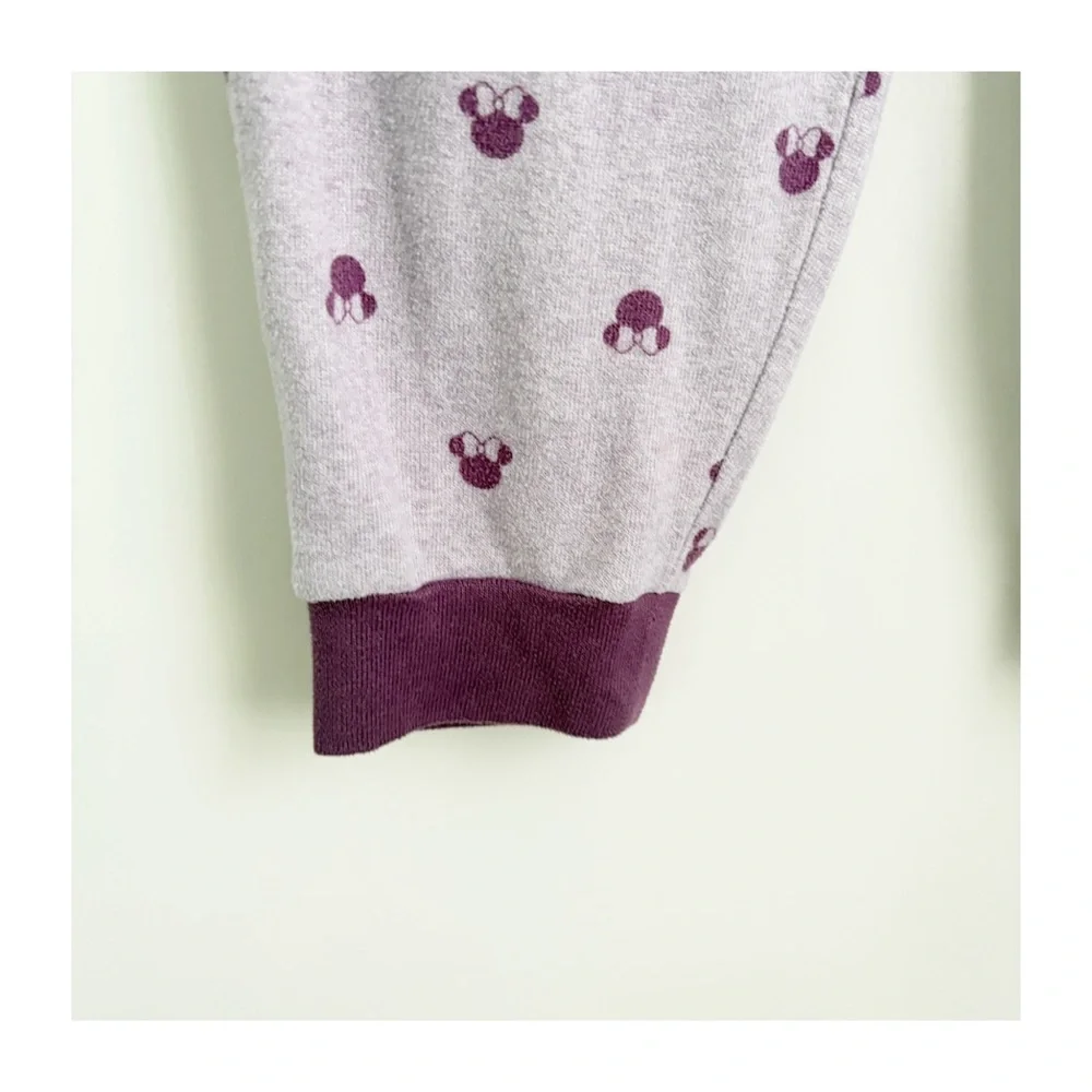 Disney | Women’s Purple Minnie Mouse All Over Long Sleeve Pajama Pants Set - Picture 6 of 14